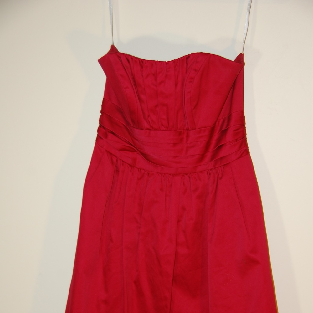 Red Sleeveless Knee Length Dress Bridesmaid